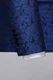 Jacquard Blue Shawl Lapel 2 Pieces Men Formal Suits