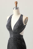 Black Bodycon V-Neck Beaded Homecoming Dress