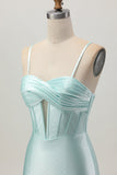 Light Green Bodycon Corset Cut Out Beaded Short Homecoming Dress