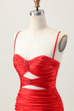 Dark Khaki Ruched Cut-Out Tight Mini Homecoming Dress with Lace Up Back