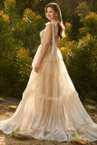 Pink A Line Ruffled Corset Beaded Long Prom Dress with Lace Up Back