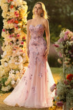Purple Mermaid Sheer Corset Beaded Sequin Long Prom Dress with Lace Up Back