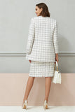 Mix Black Grid Tweed 2 Piece Midi Work Dress