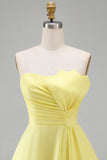 Ivory Strapless Bodycon Ruched Short Graduation Dress