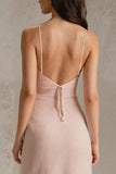 Pink Spaghetti Straps Sheath Formal Dress