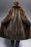 Camel Shawl Lapel Faux Fur Long Men's Coat