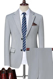 Black 2-Piece Notched Lapel Singel Breasted Men's Suits