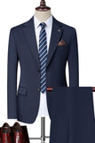 Black 2-Piece Notched Lapel Singel Breasted Men's Suits