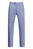 Blue Notched Lapel Singel Breasted 3 Pieces Men's Formal Suits