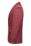 Dark Blue Plaid Notched Lapel 3 Pieces Men's Prom Suits