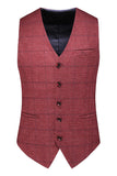 Dark Blue Plaid Notched Lapel 3 Pieces Men's Prom Suits