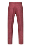 Dark Blue Plaid Notched Lapel 3 Pieces Men's Prom Suits