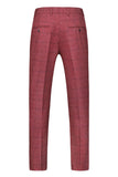 Dark Blue Plaid Notched Lapel 3 Pieces Men's Prom Suits