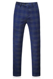 Blue Striped Peak Lapel 3 Pieces Men's Prom Suits