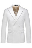 Black Peak Lapel Double Breasted 3 Pieces Men's Prom Suits