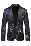 Purple Shawl Lapel Jacquard 3 Piece Men's Prom Suits