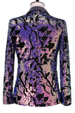 Sparkly Blue Purple Sequins Notched Lapel Men's Prom Blazer