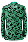Green Jacquard Shawl Lapel 2 Pieces Men's Prom Suits
