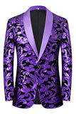 Green Jacquard Shawl Lapel 2 Pieces Men's Prom Suits