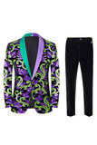 Green Jacquard Shawl Lapel 2 Pieces Men's Prom Suits