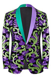 Green Jacquard Shawl Lapel 2 Pieces Men's Prom Suits