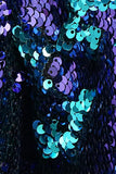 Sparkly Shawl Lapel Purple and Blue Sequins Men's Prom Blazer