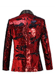 Sparkly Shawl Lapel Purple and Blue Sequins Men's Prom Blazer