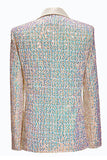 Sparkly Champagne 2 Pieces Notched Lapel Men's Prom Suits with Sequins