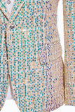 Sparkly Champagne 2 Pieces Notched Lapel Men's Prom Suits with Sequins