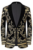 Golden Jacquard 2 Piece Notched Lapel Men's Prom Suits