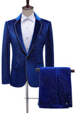 Glitter Green Notched Lapel One Button 2 Piece Men's Prom Suits