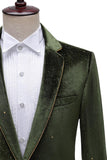 Glitter Green Notched Lapel One Button 2 Piece Men's Prom Suits