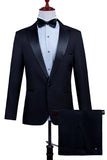 Sparkly Black 2 Pieces Peak Lapel Beaded One Button Men's Suits