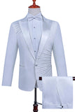 Sparkly Black 2 Pieces Peak Lapel Beaded One Button Men's Suits