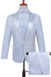 Sparkly Black 2 Pieces Peak Lapel Beaded One Button Men's Suits