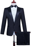 Sparkly White Peak Lapel 2 Piece Men's Prom Suits with Beading