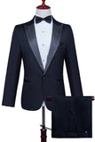 Sparkly White Peak Lapel 2 Piece Men's Prom Suits with Beading