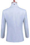 Sparkly White Peak Lapel 2 Piece Men's Prom Suits with Beading