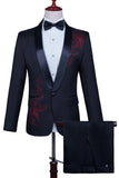 Sparkly White Shawl Lapel Slim Fit Beaded 2 Piece Men's Prom Suits