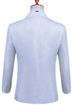 Sparkly White Shawl Lapel Slim Fit Beaded 2 Piece Men's Prom Suits