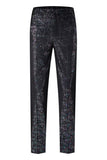 Sparkly Black Floral Notched Lapel 2 Piece Men's Prom Suits