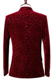 Red Slim Fit Notched Lapel One Button Men's Prom Blazer