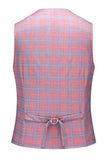 Pink Plaid Notched Lapel One Button 3 Piece Men's Prom Suits