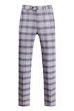 Purple Plaid 3 Pieces Notched Lapel Men's Prom Suits
