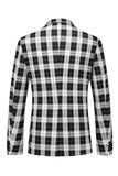 Red Vintage Notched Lapel Plaid Men's Prom Blazer