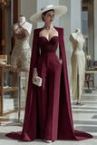 Long Sleeves Cabernet Mother Of The Bride Jumpsuits with Pockets
