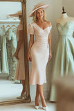 One Shoulder Mermaid Candy Pink Midi Mother Of The Bride Dress