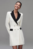 Ivory Shawl Lapel Double Breasted Women's Blazer