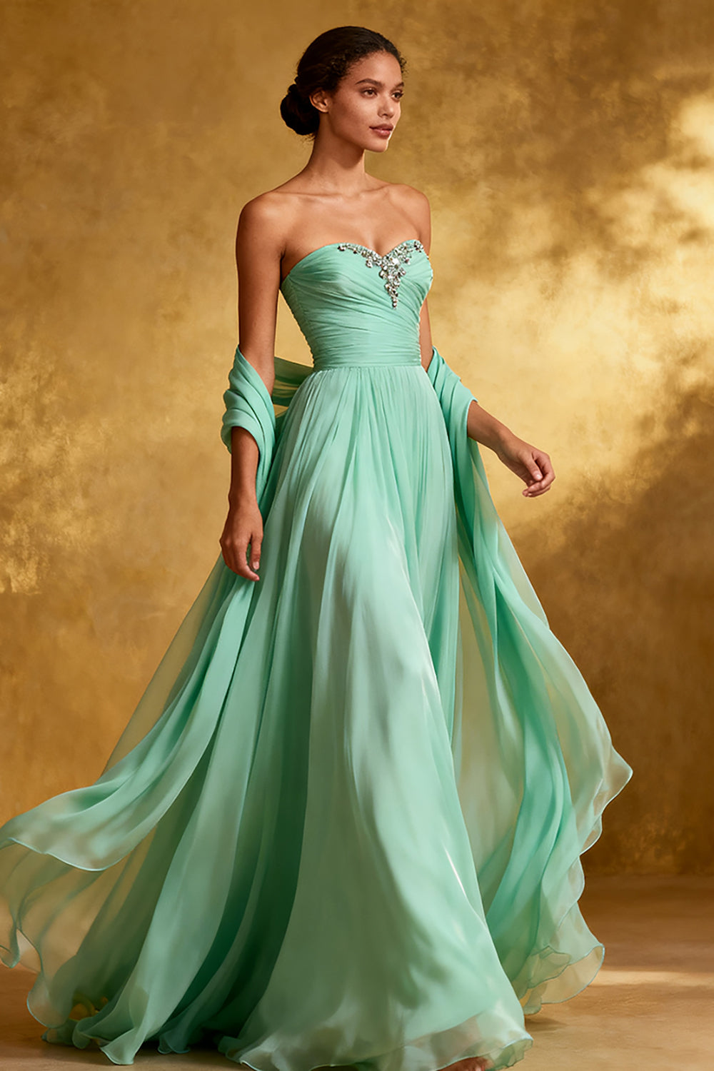ZAPAKA Women Sparkly Chiffon Mint Green Long Formal Dress with Rhinestone Pleated Strapless A Line Wedding Guest Dress ZAPAKA AU ZAPAKA Women Sparkly Chiffon Mint Green Long Formal Dress with Rhinestone Pleated Strapless A Line Wedding Guest Dress ZAPAKA AU