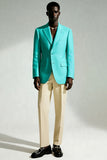 Turquoise Peak Lapel 2 Piece Men's Prom Suits